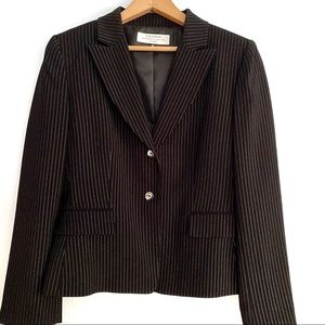 Tahari Black/White Pinstriped Blazer